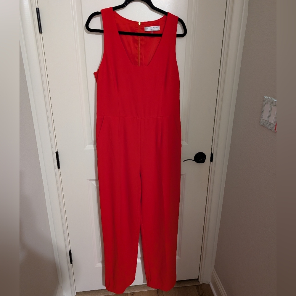 Trina Turk Vibrant Red Sleeveless Jumpsuit